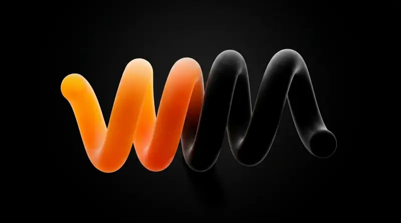 Branding — Orange Spirale auf schwarzem Hintergrund