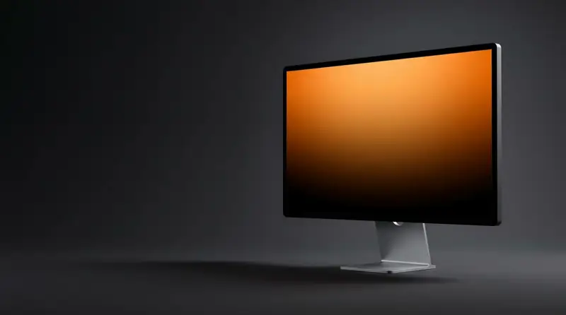 Webdesign — Premium Monitor mit orange Gradient