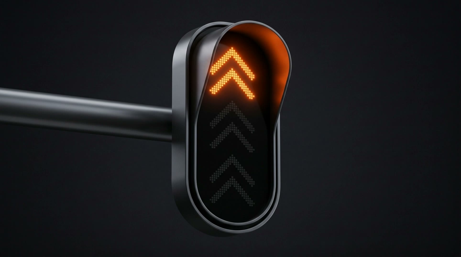 Website-Abo — LED-Signal mit orangen Pfeilen